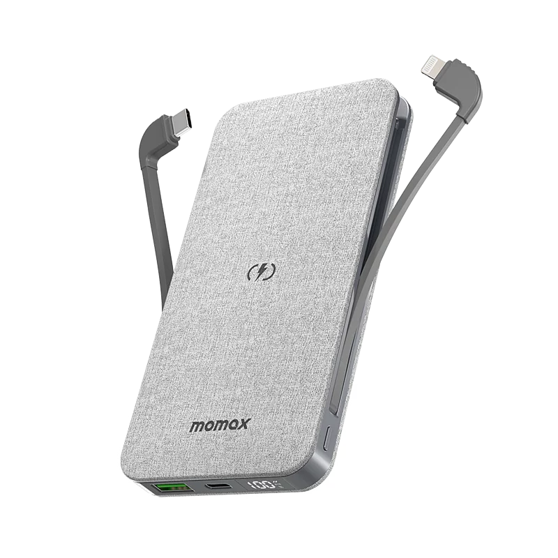 Momax Q.Power TOUCH 2 無線充電流動電源 10000mAh IP112MFIA 淺灰色