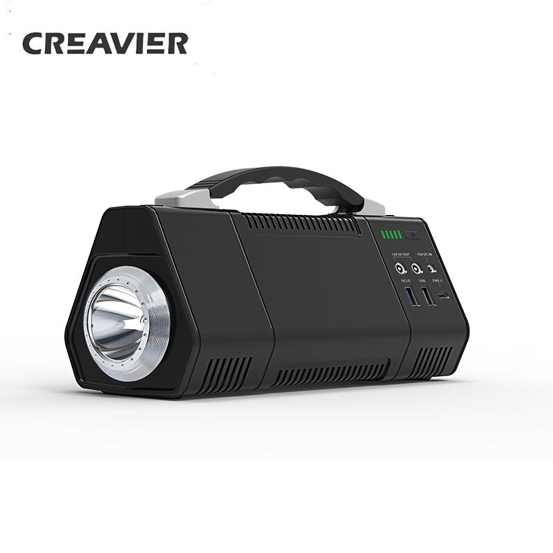 MasterTool - CREAVIER 80-88243 42,000mAh Portable Power Station, small solar generator, black