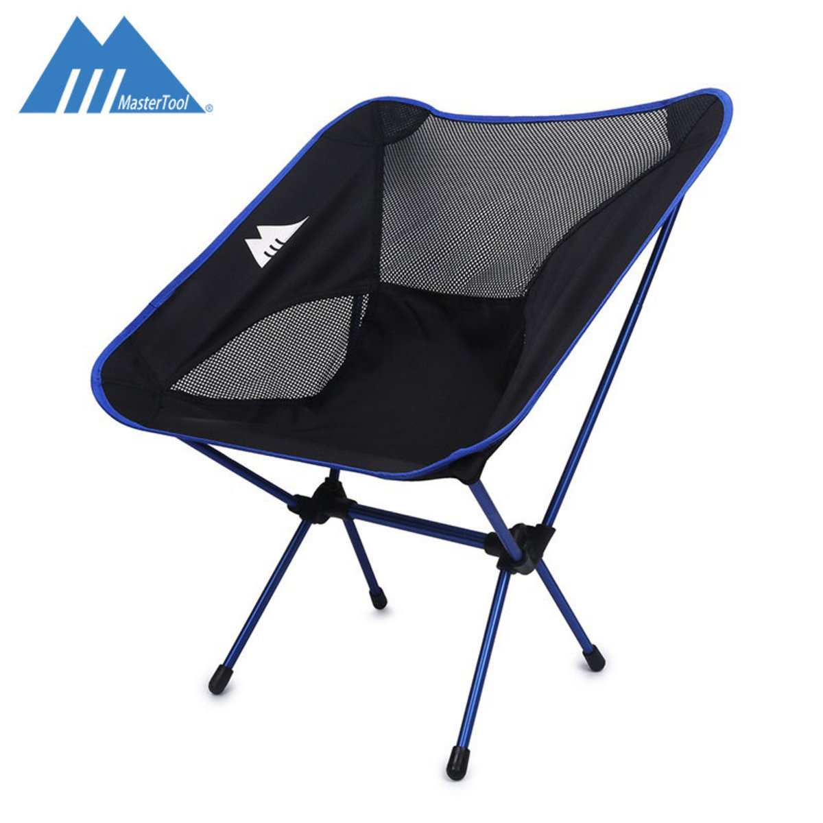 MasterTool - 戶外露營便攜鋁合金折疊椅，公園郊遊釣魚(藍色)