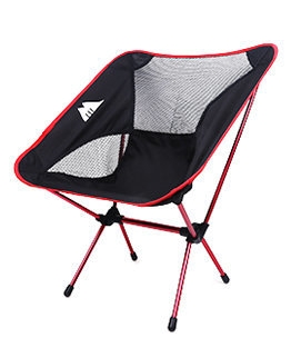MasterTool - 戶外露營便攜鋁合金折疊椅，公園郊遊釣魚(紅色)