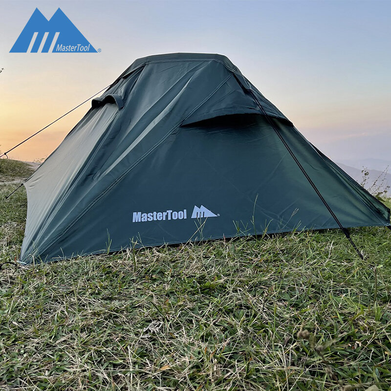 MasterTool - Single Compact Lightweight Solo Tent - Army Green, Windproof and Rainproof Tent
