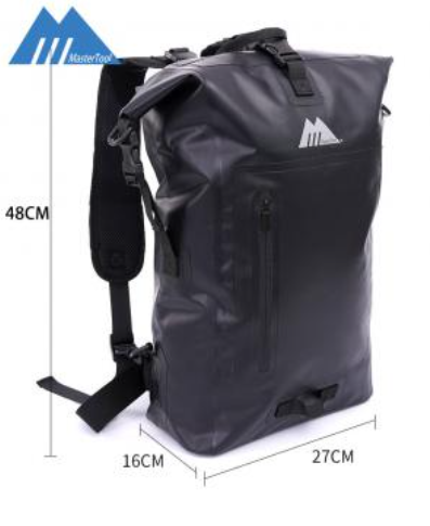 MasterTool - 30L black shoulder waterproof backpack, waterproof rucksack, outdoor waterproof bag, swimming bag
