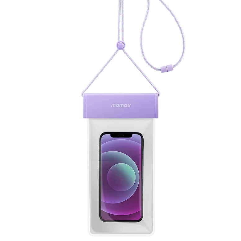 Momax Waterproof Pouch Portable waterproof phone bag with lanyard SR25 - Purple