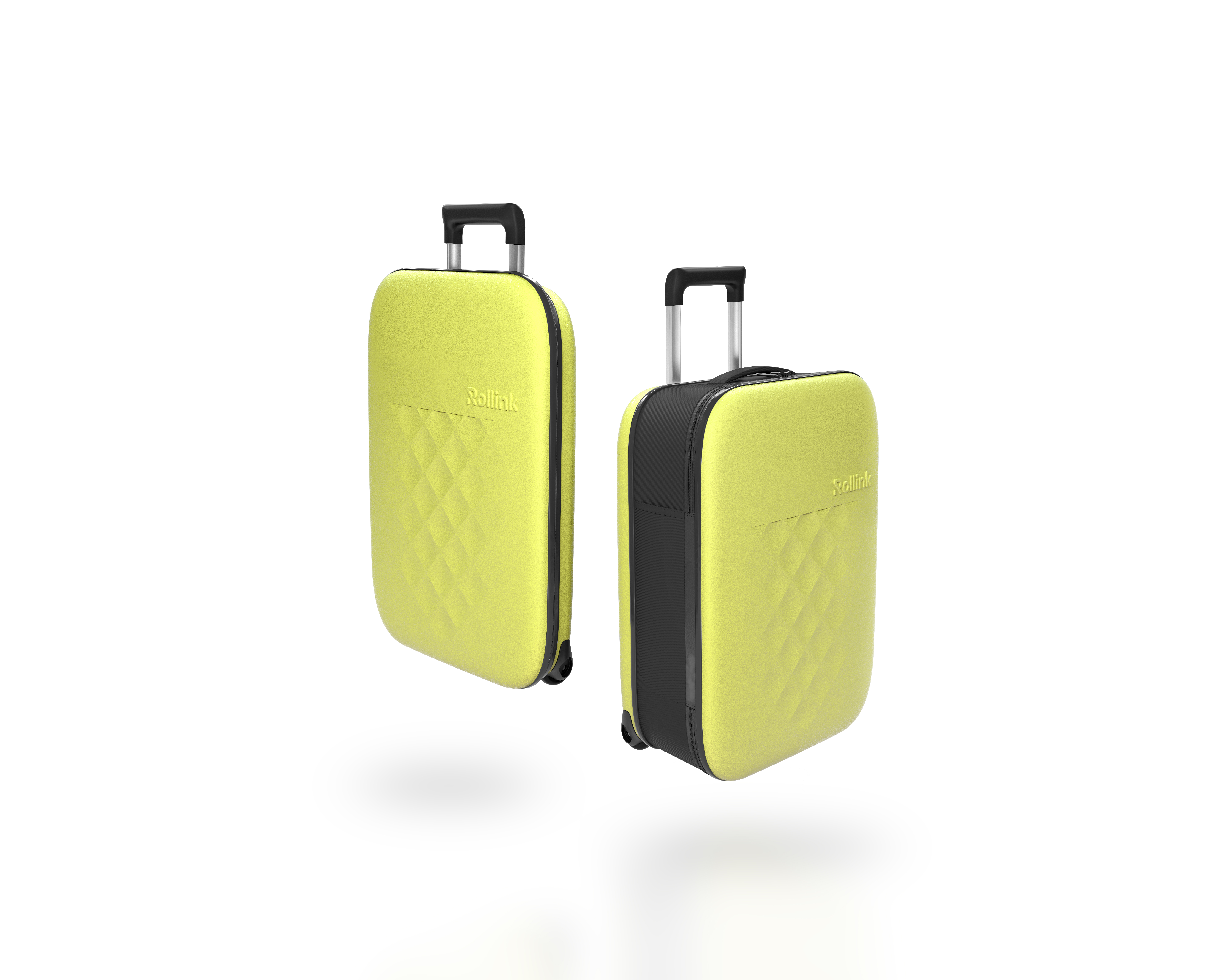 Rollink Flex 21 inch 2-Wheels Collapsible Carry-On Luggage, Yellow Iris