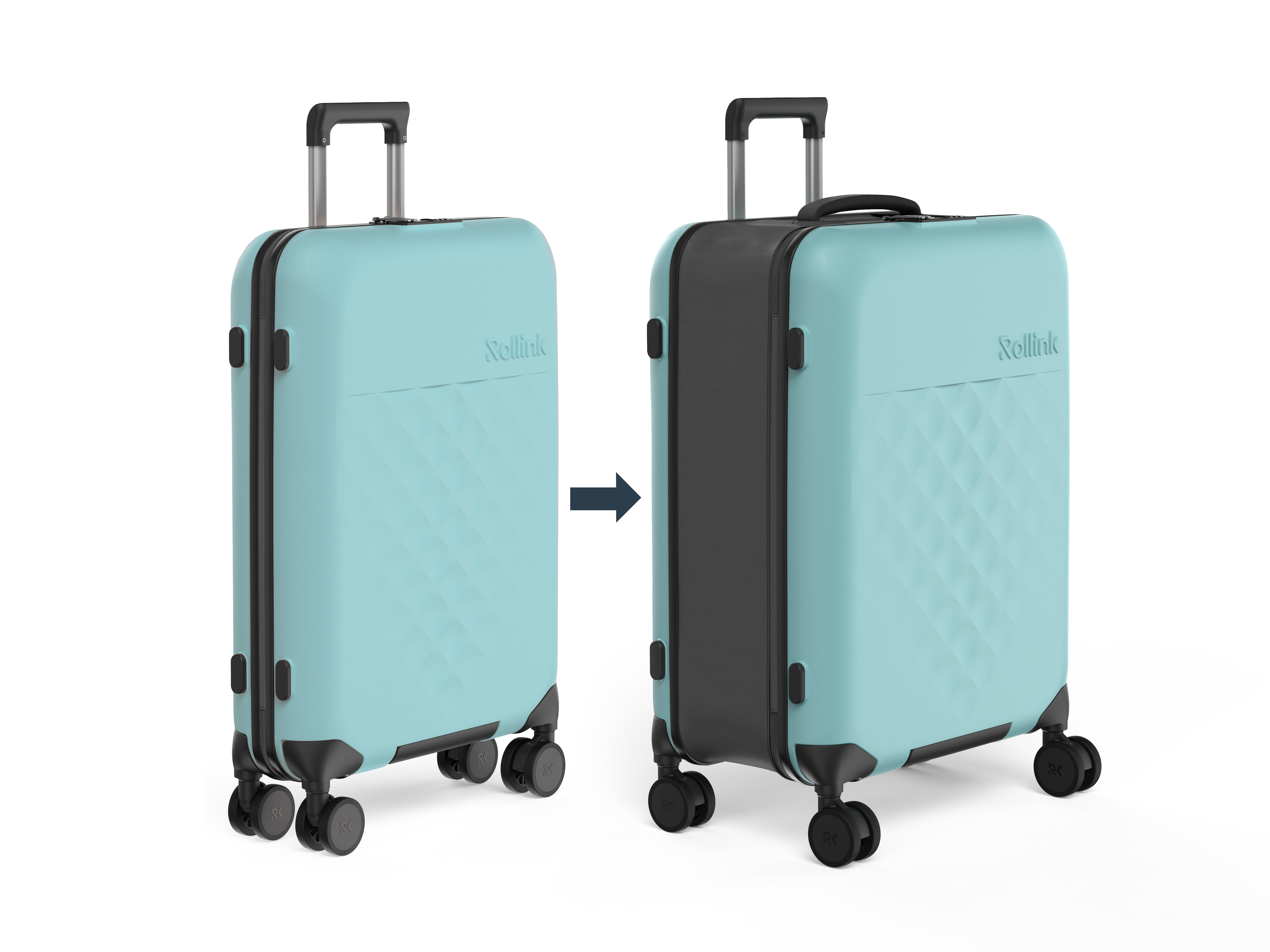 Rollink Flex 360 Spinner Collapsible 4-Wheel 26 inch Checked Luggage, Aquifer