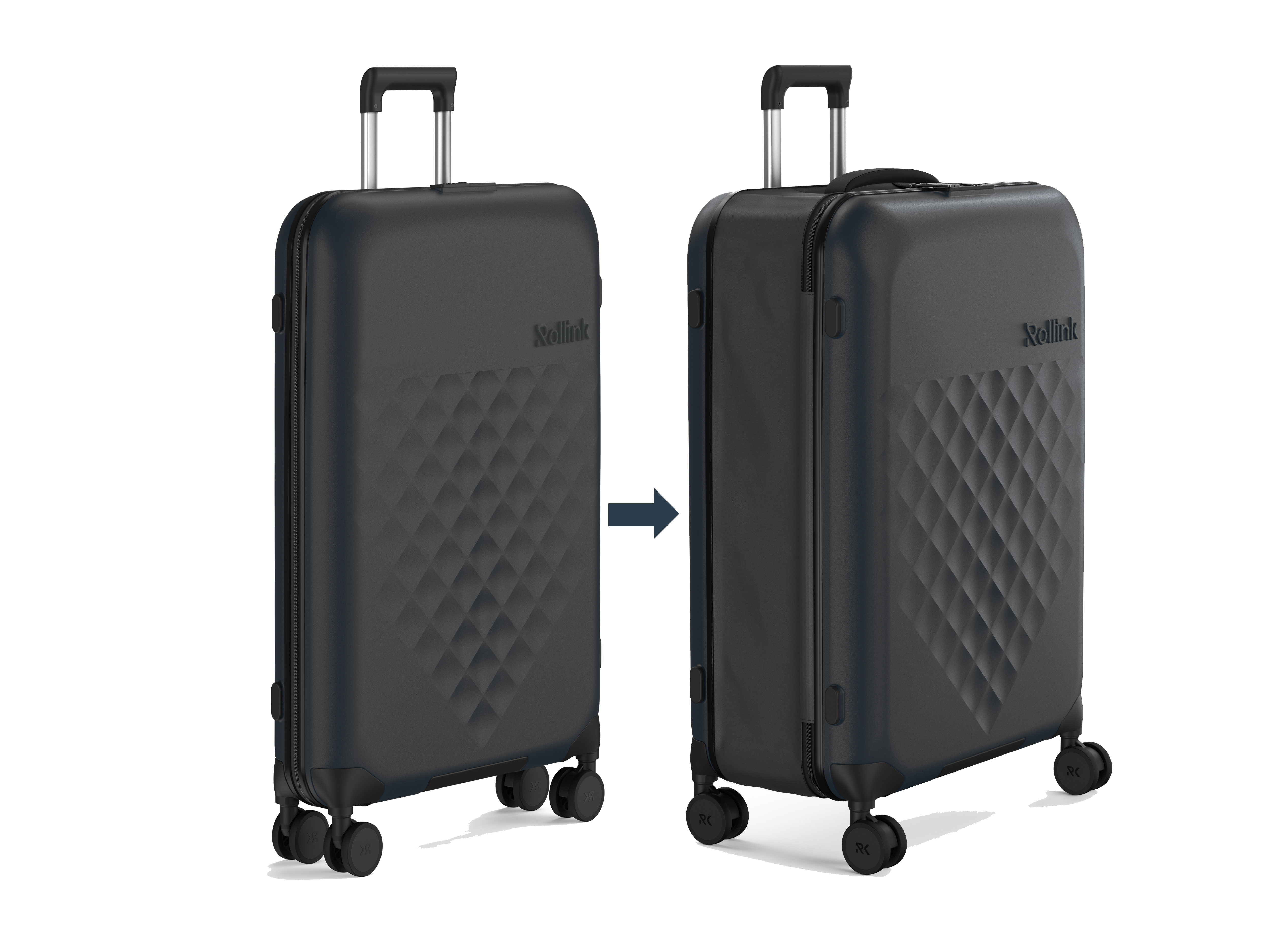 Rollink Flex 360° Spinner Collapsible 4-Wheel 29 inch Checked Luggage,  Black