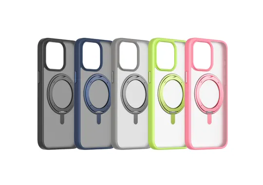 Momax iPhone 15 Roller Magnetic Case Protective Ring clear case MRAP23