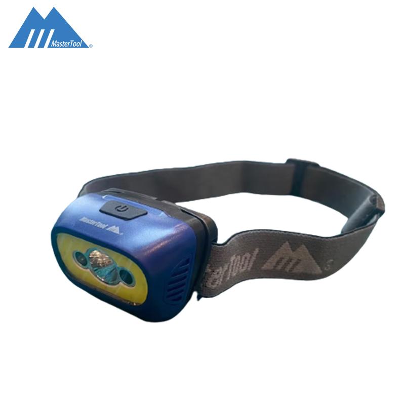 MasterTool - 350 Lumen Rechargeable High Performance Headlamp, Head Light, Outdoor, Running, Cycling - Blue