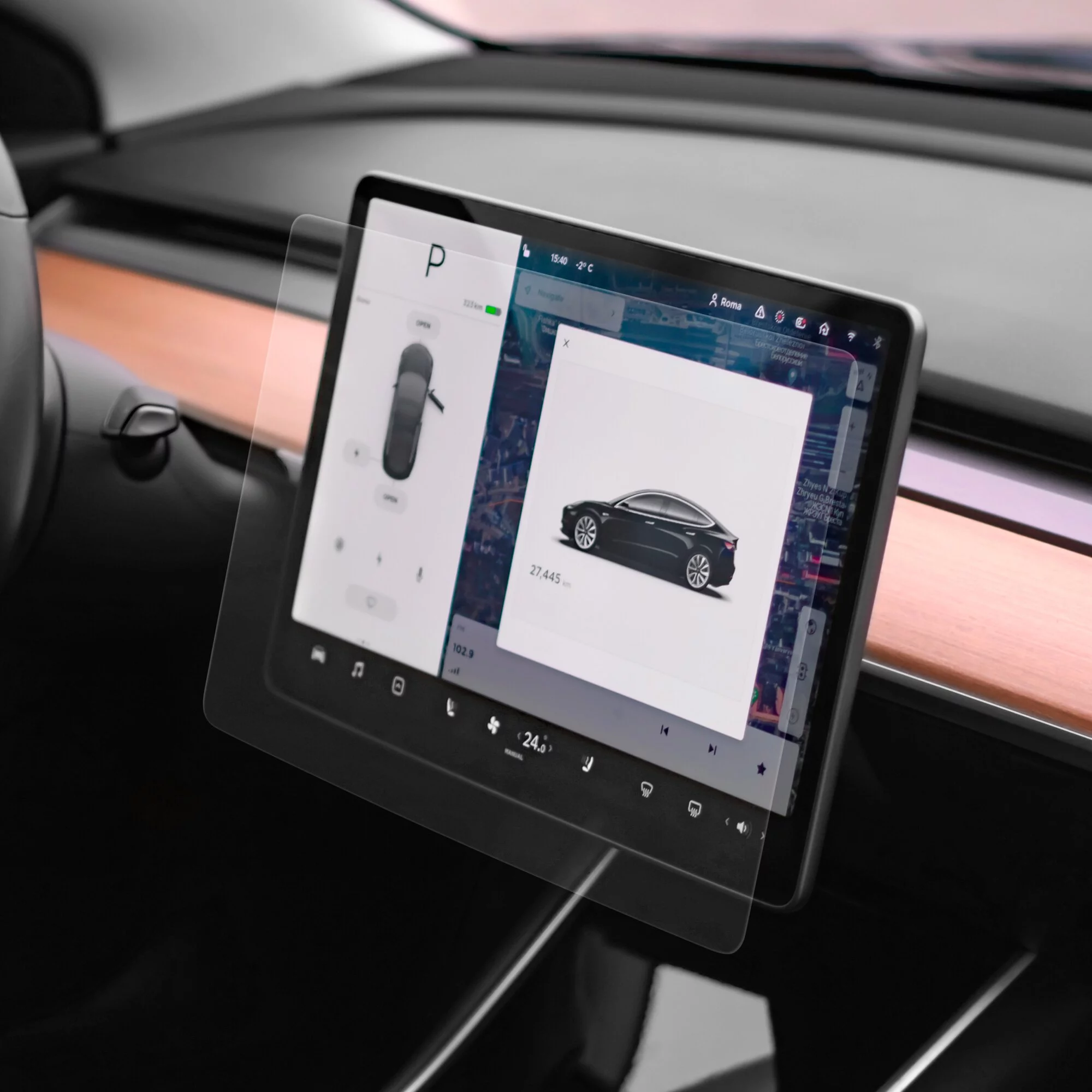 Momax GLASSPRO+ Tesla Model 3/Y 0.33mm玻璃貼 PZM3YT